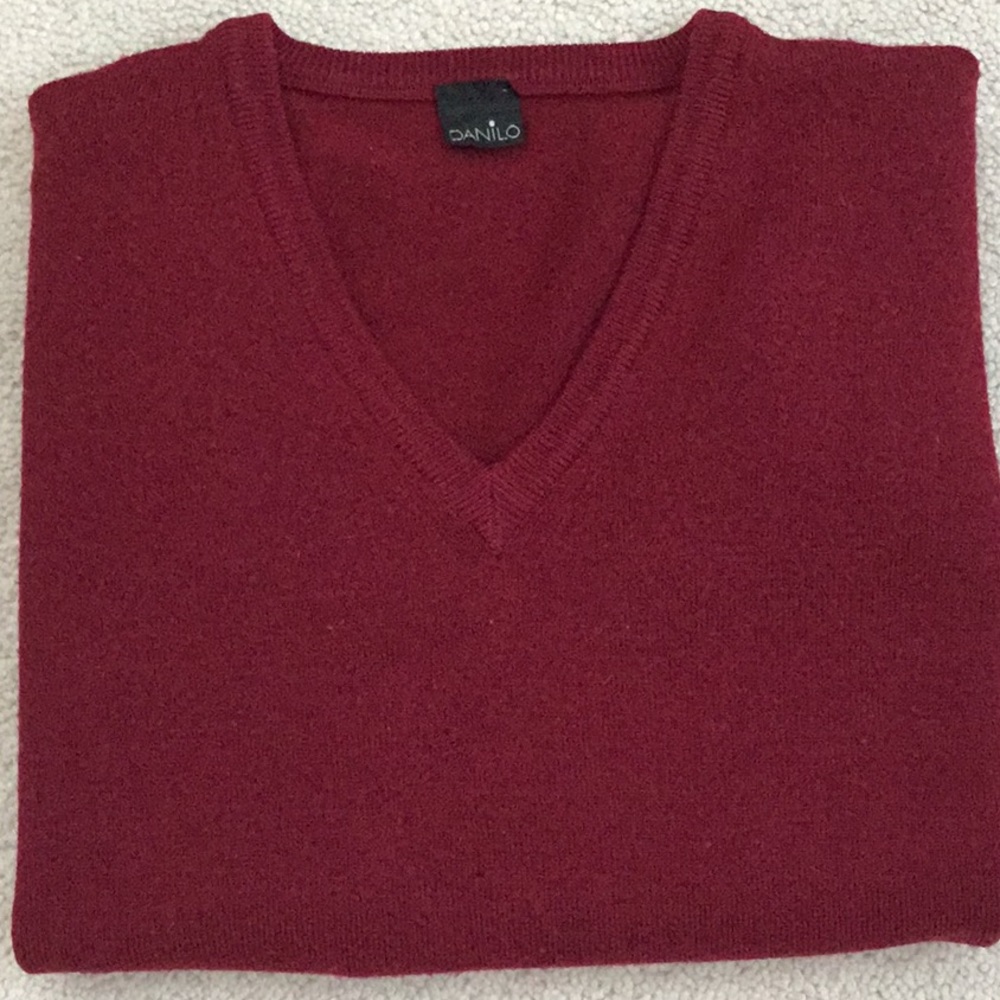 100% pure wool V-neck sweater
